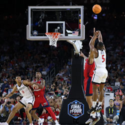 Lamont Butler at the Final Four game at NRG Stadium in Houston, Texas, April 1, 2023.